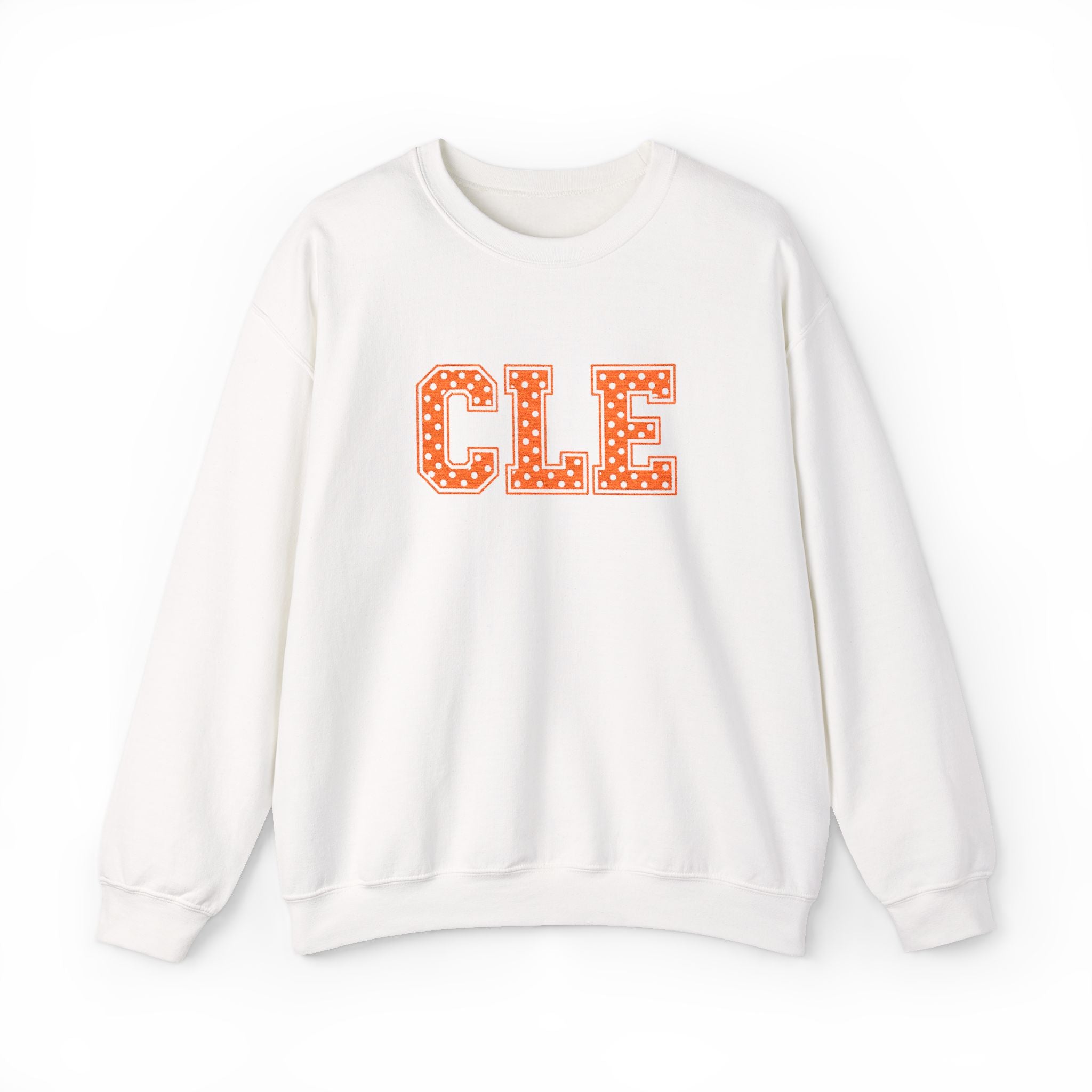 CLE orange polkadot embroidered